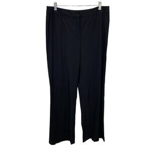 Lafayette 148 Black Dress Pants 12 Stretch Wool Straight Leg Minimalist Corpcore